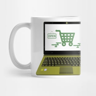 laptop vector for Online shop payment Mug